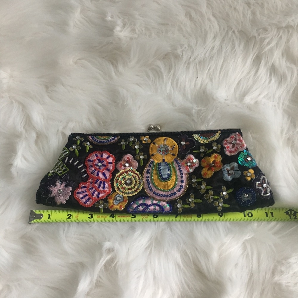 New York & Company black beaded clutch - Picture 3 of 4